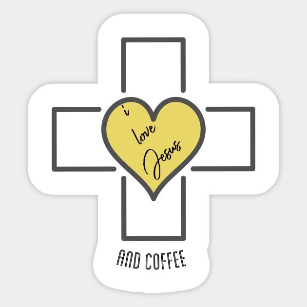 I Love Jesus And Coffee Sticker by Viral Bliss